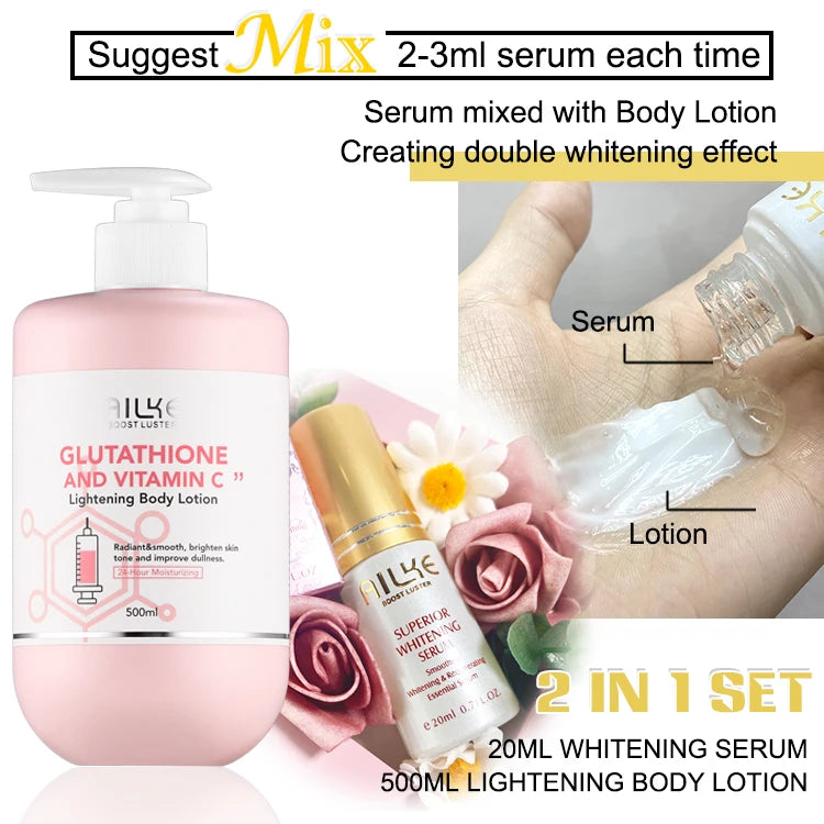 AILKE Whitening Skin Care Cream, Lightening Lotion, Remove Dark Spots With Glutathion, Shea Butter, Moisturizing Body Cream