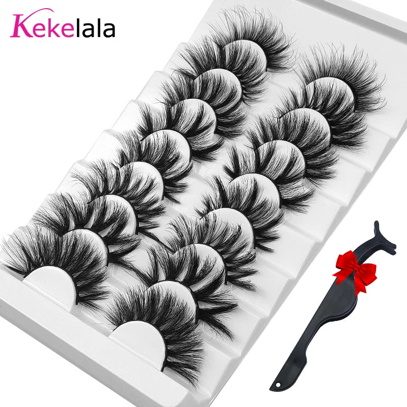 Dramatic Volume 3D Mink Fake Eyelashes 5D Curelty Free Vegan Dense Fluffy False Eye Lashes Silk Cat Eye Cilias