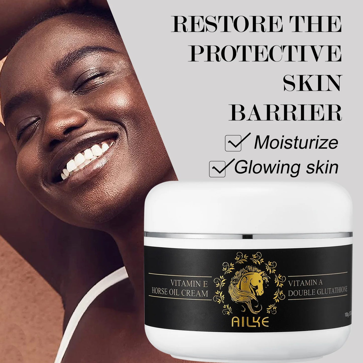 AILKE Natural Lightening And Nourishing Cream,For Normal To Dry Skin,Face And Body Use,Women Skin Glowing Daily Body Cream