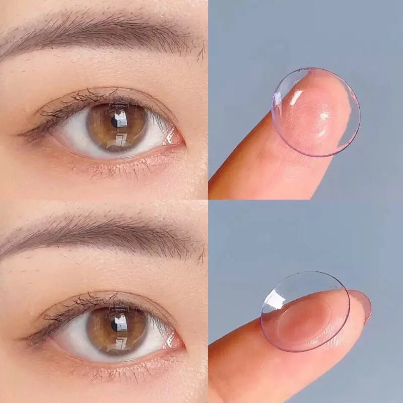 2pcs/pair Color Contact Lens Transparent Myopia Comfortable Clear Prescription Soft Natural High Prescriptions -1.00 to -20.00