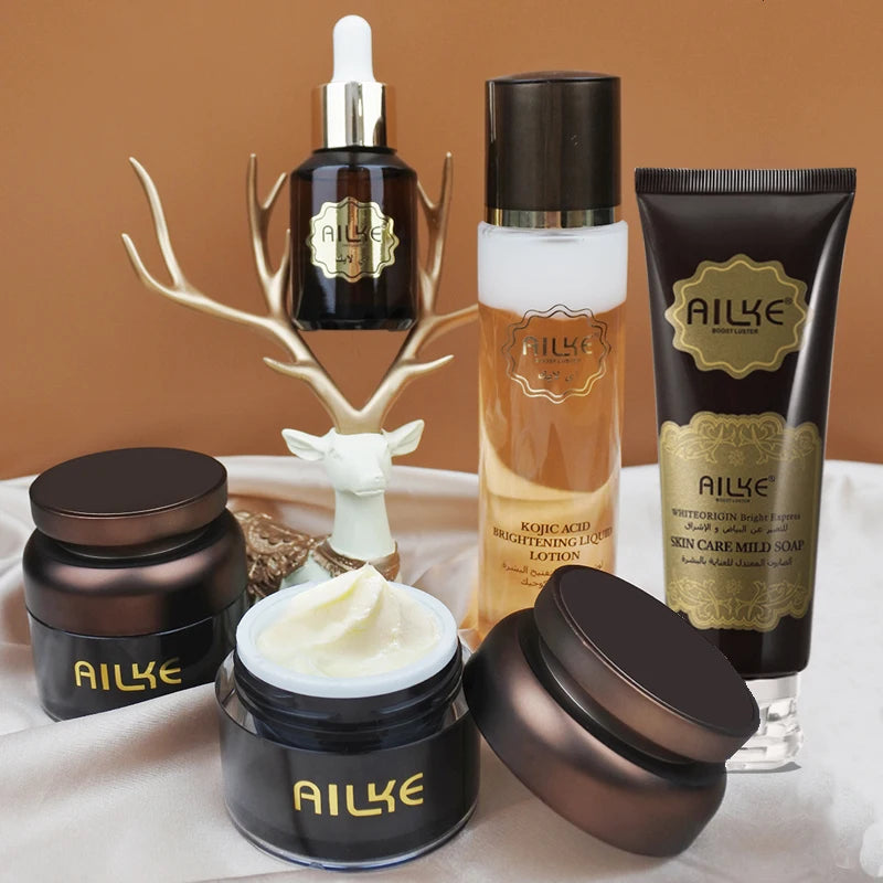 AILKE Hot Selling Face care creams sets Kojic Acid SPF UVA & UVB Sunscreen Facial Skin Whitening Moisturizer Anti Aging Wrinkles