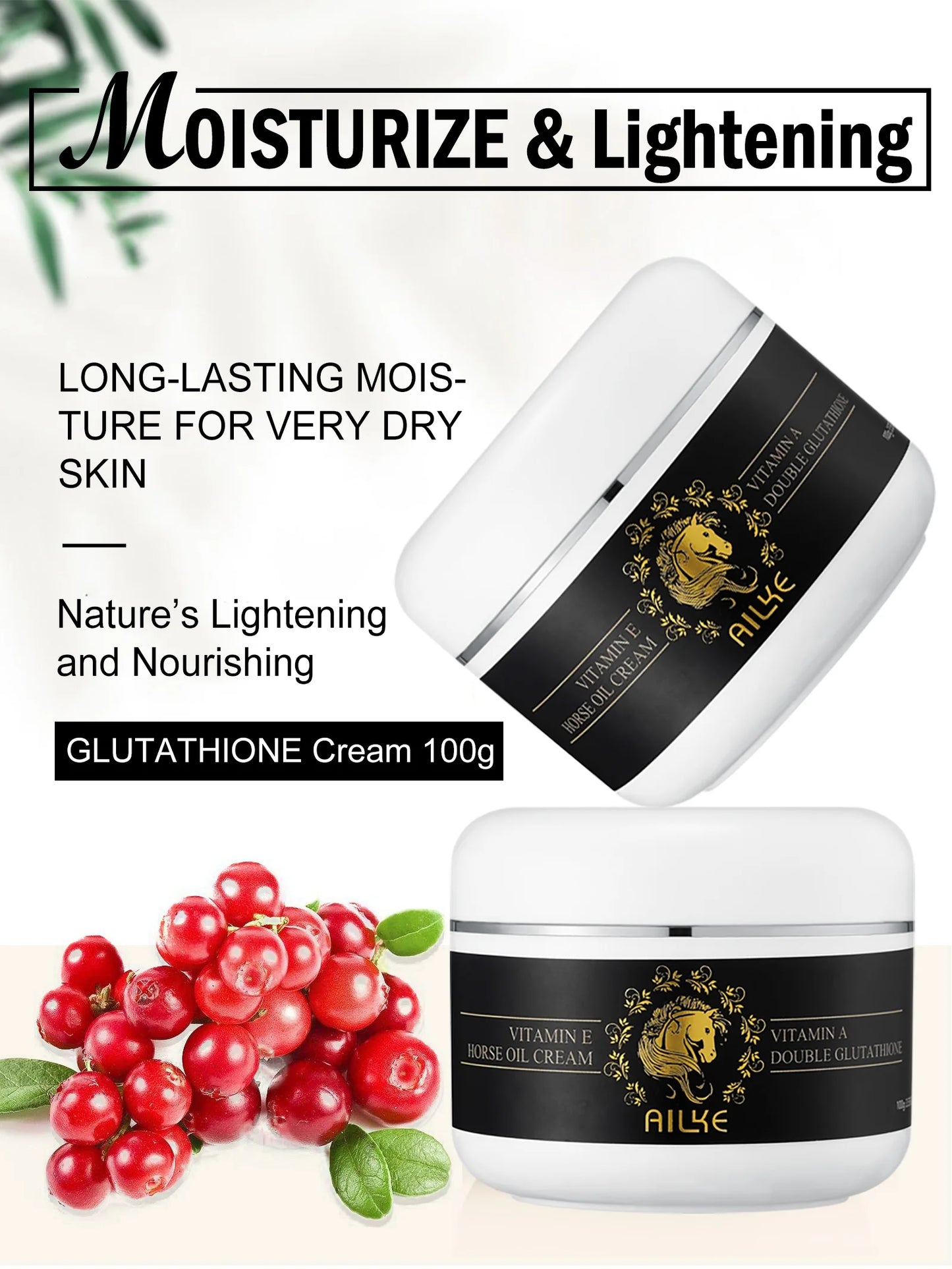 AILKE Natural Lightening And Nourishing Cream,For Normal To Dry Skin,Face And Body Use,Women Skin Glowing Daily Body Cream