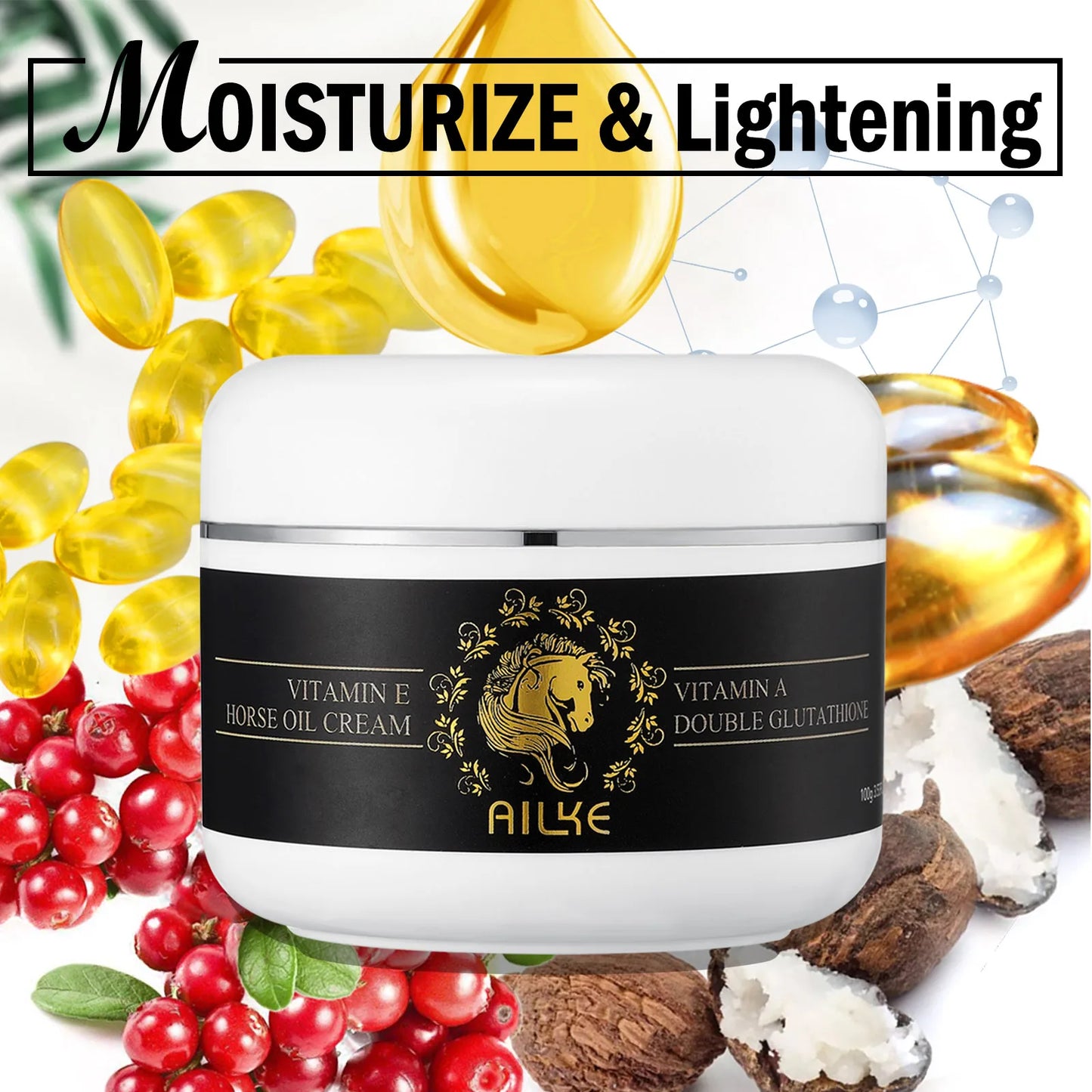 AILKE Natural Lightening And Nourishing Cream,For Normal To Dry Skin,Face And Body Use,Women Skin Glowing Daily Body Cream