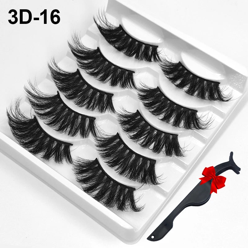 Dramatic Volume 3D Mink Fake Eyelashes 5D Curelty Free Vegan Dense Fluffy False Eye Lashes Silk Cat Eye Cilias