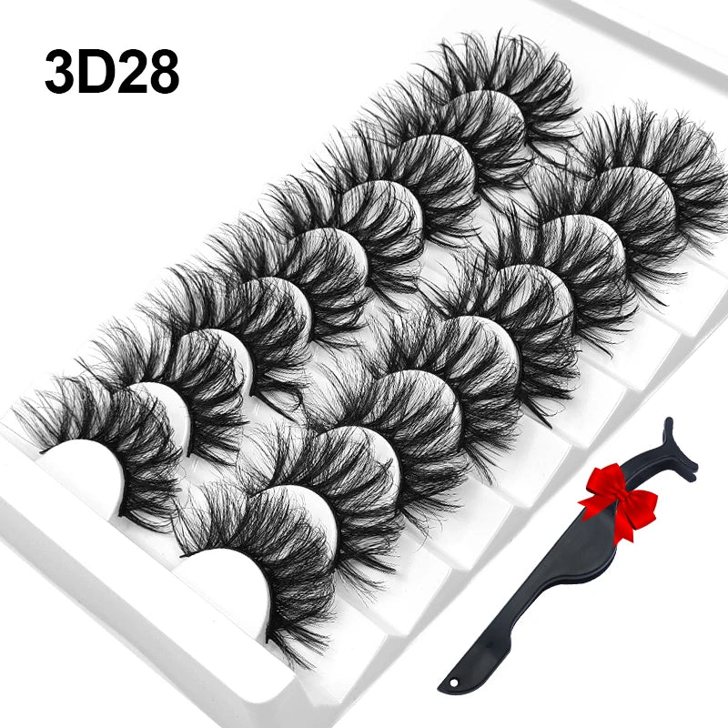 Dramatic Volume 3D Mink Fake Eyelashes 5D Curelty Free Vegan Dense Fluffy False Eye Lashes Silk Cat Eye Cilias