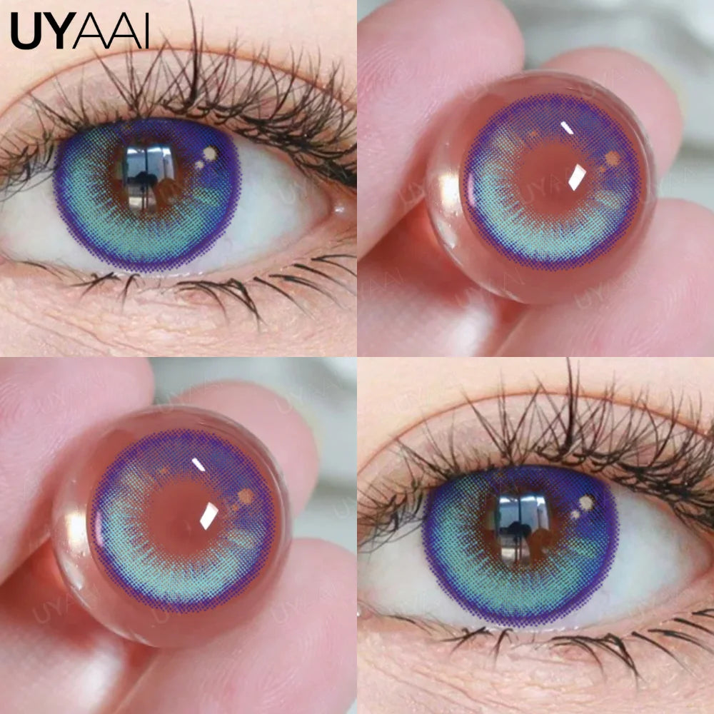 UYAAI 1 Pair Blue Eye Color Lenses Natural Green Eye Contacts High Quality Colored Pupils for Eyes Natural Fashion Lenses