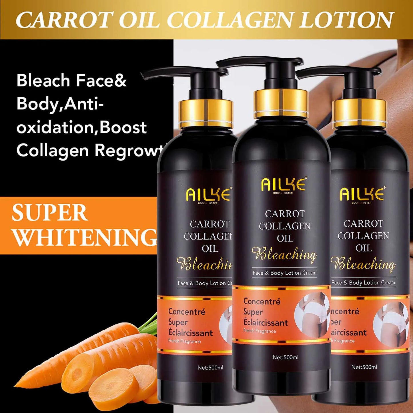 Brightening Body Lotion With Collagen, Carotene, Shea Butter, Moisturizing, Smoothing Increase Skin Radiance, For All Skin Types