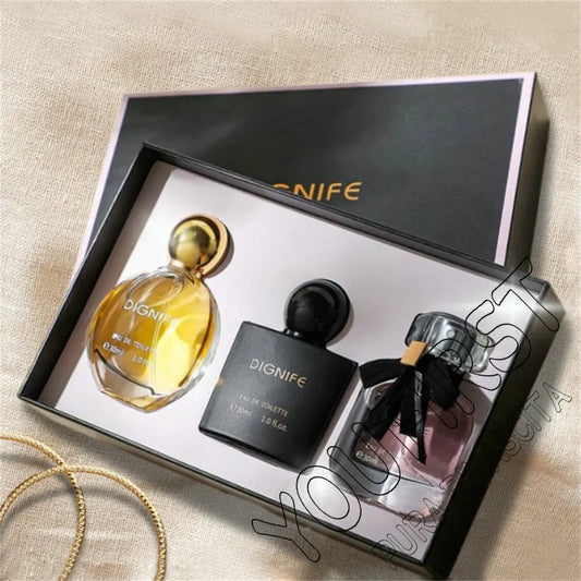 High Quality Perfume Women 90ml Original Dames Parfum Femme Floral Fruity Scent Body Spray Perfumes De Mujer Gift Box 3pcs Set