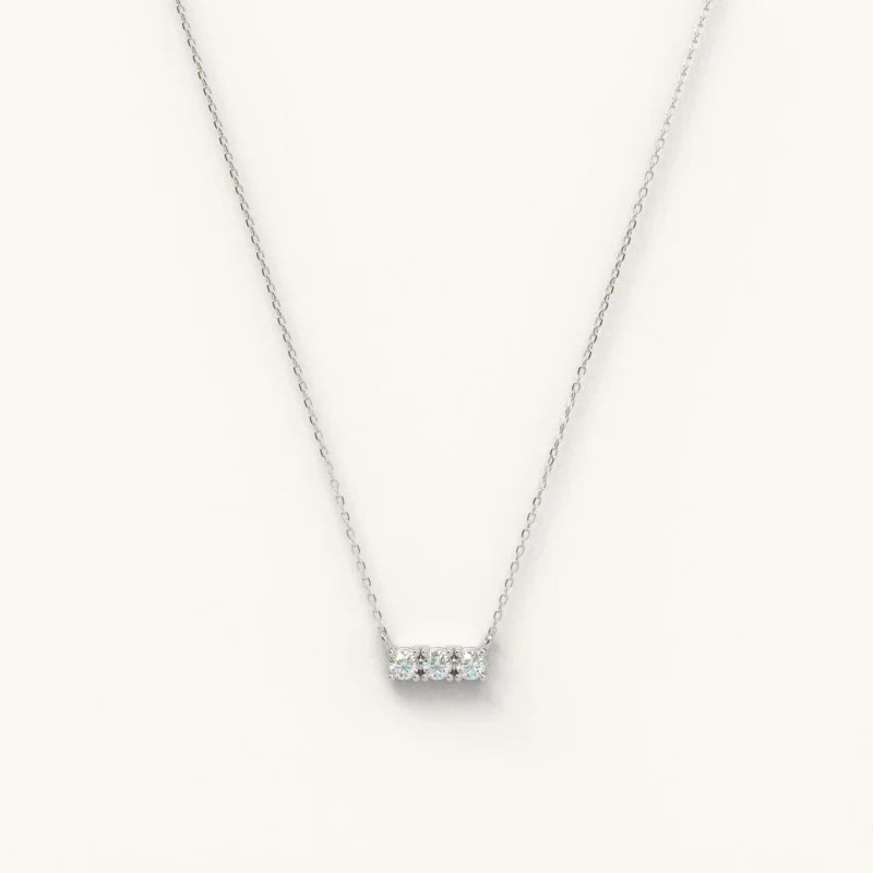 100% Moissanite Diamond Pendant Necklace for Women Round Cut 0.3carat 3-stones Moissanite Silver 925 Jewelry Valentine Day Gift