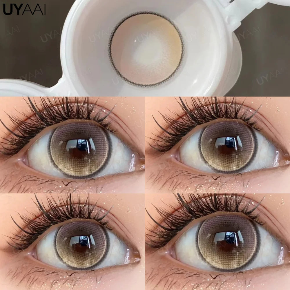 UYAAI Big Eye Black Lenses Colored Contact Lenses for Eyes 15mm/14.5mm Brown Natural Eye Color Len Gray Lenses Purple Lenses y2k