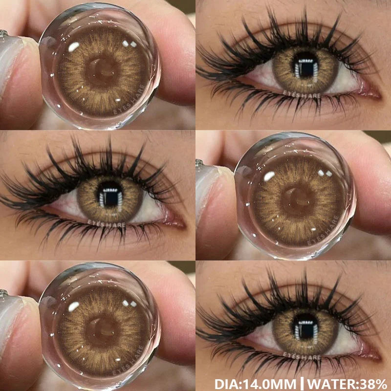 EYESHAE 1Pair Natural Colored Lenses for Eyes Fashion Blue Lenses Gray Contact Lenses Black Lense Colored Pupils for Eyes Yearly