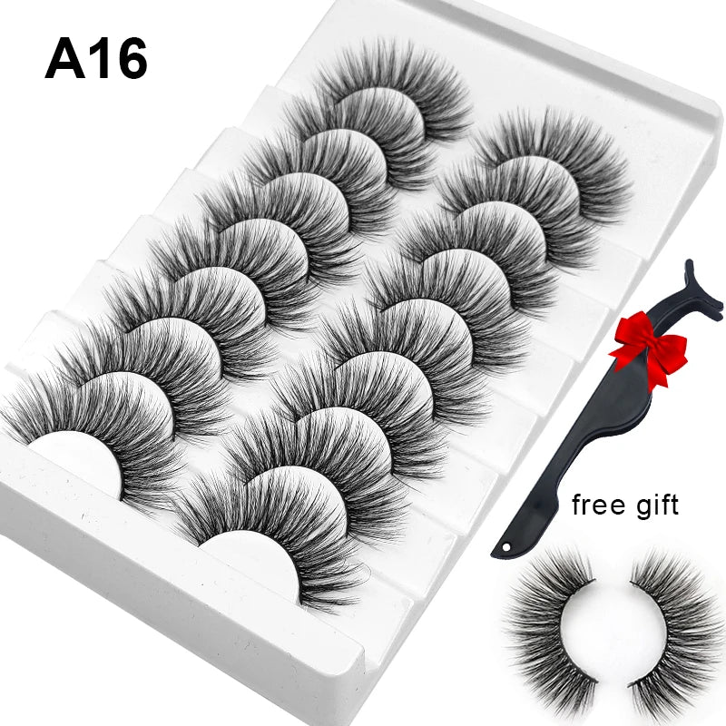 Dramatic Volume 3D Mink Fake Eyelashes 5D Curelty Free Vegan Dense Fluffy False Eye Lashes Silk Cat Eye Cilias