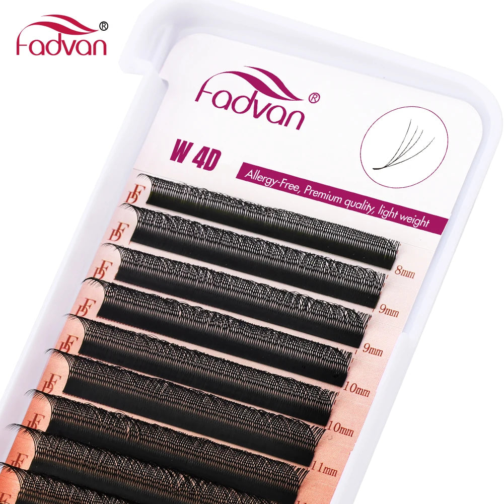 Fadvan 4D W In Shape Eyelash Extension Premade Volume Fans Soft Style Mink Easy To Embellish Natural False Eyelashes