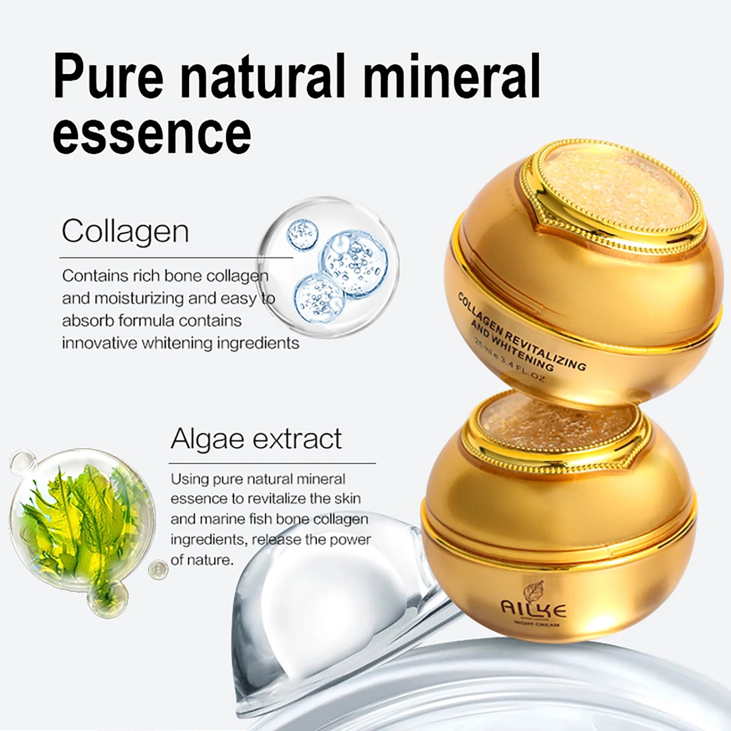 AILKE Whitening Dark Spot Remove Facial Skin Care Cream With Collagen Anti- Freckles Wrinkle Repair Women Premium Face Product