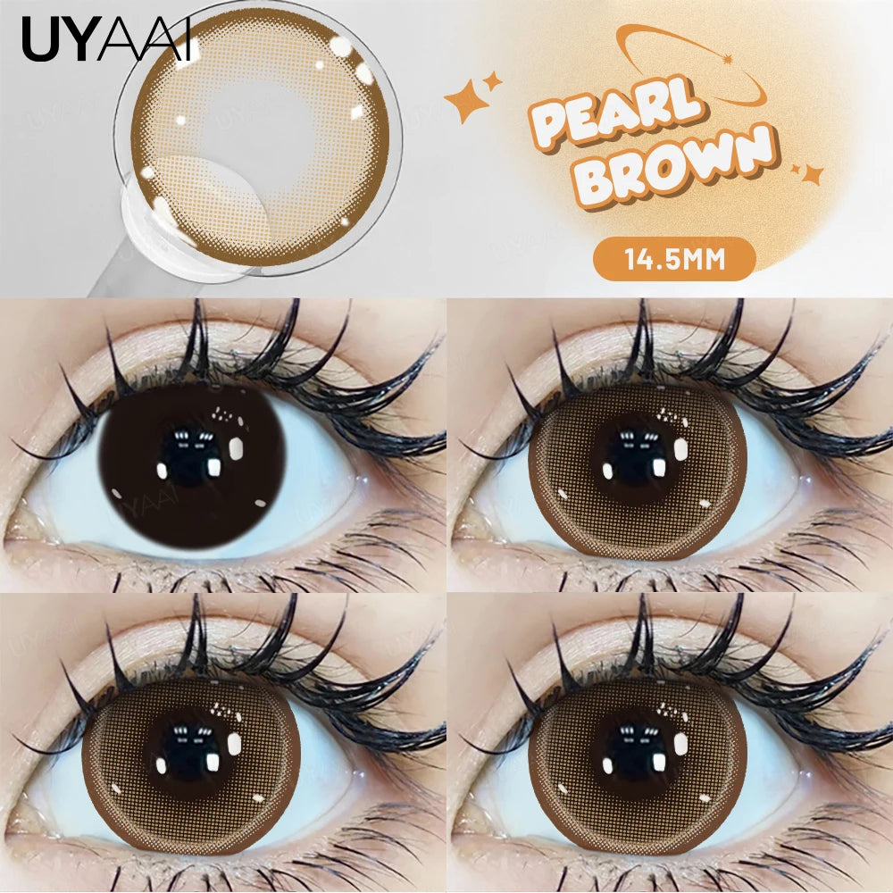 UYAAI 15mm Big Diameter Black Lenses 14.5mm Lenses  Colored Contact Lenses for Eyes Big Eye Lenses Natural Look Lenses