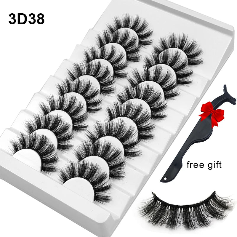 Dramatic Volume 3D Mink Fake Eyelashes 5D Curelty Free Vegan Dense Fluffy False Eye Lashes Silk Cat Eye Cilias