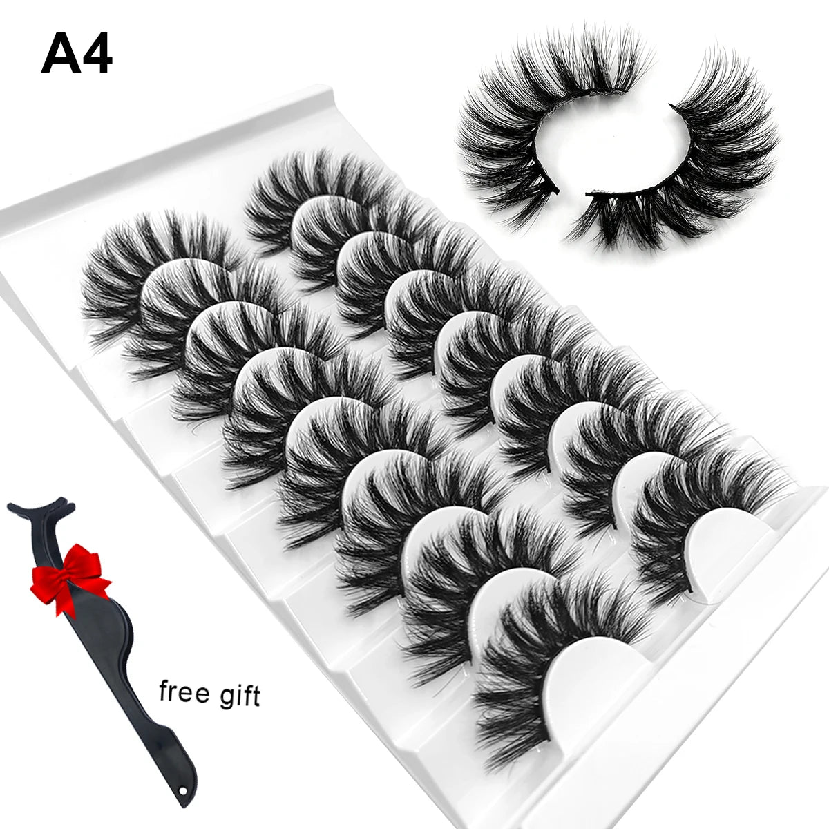 Dramatic Volume 3D Mink Fake Eyelashes 5D Curelty Free Vegan Dense Fluffy False Eye Lashes Silk Cat Eye Cilias