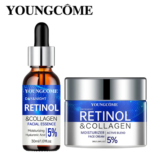 Retinol Cream Serum Combo Set Locks In Moisture Repairs Skin Smoothes Wrinkles Increases Elasticity For Younger Healthier Skin