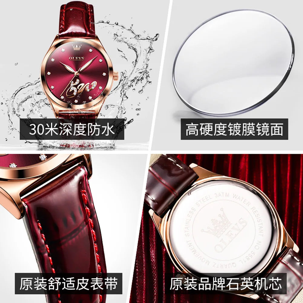 OLEVS Brand Fashionable Waterproof Luminous WOMEN'S Quartz Watch 5581