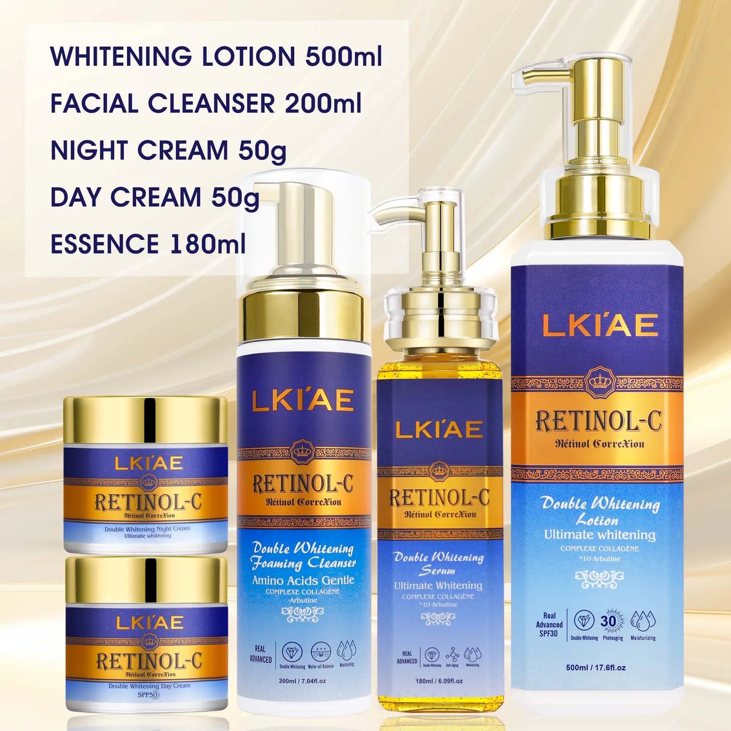 Brilliant Glowing Lotion Set Cleanser Wash Rejuvenating Women Face Lightening Skin Care Set (New) For Dark Skin