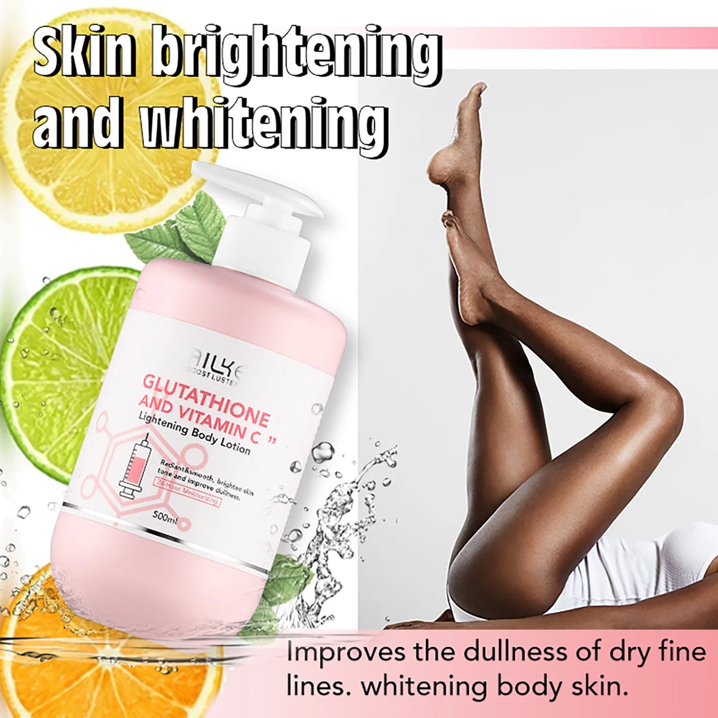 AILKE Skin Lightening Cream, Smooth Skin Glowing Lotion, With Glutathion, Shea Butter, Vitamin C, Moisturizing Body Cream