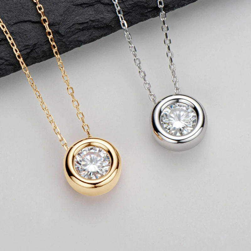 IOGOU Real 3ctw. D Color Moissanite Jewelry Set 925 Silver 18k Gold Plated Pendant Necklace Stud Earrings Set for Women Men Gift