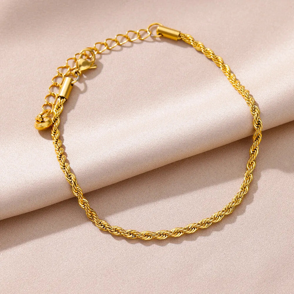 Anklets for Women Summer Beach Accessories Stainless Steel Imitation Pearl Chain Anklet Gold Color Leg Bracelets Bodychain Gifts