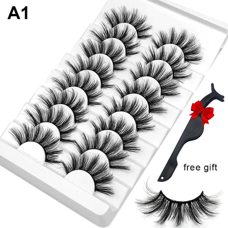 Dramatic Volume 3D Mink Fake Eyelashes 5D Curelty Free Vegan Dense Fluffy False Eye Lashes Silk Cat Eye Cilias