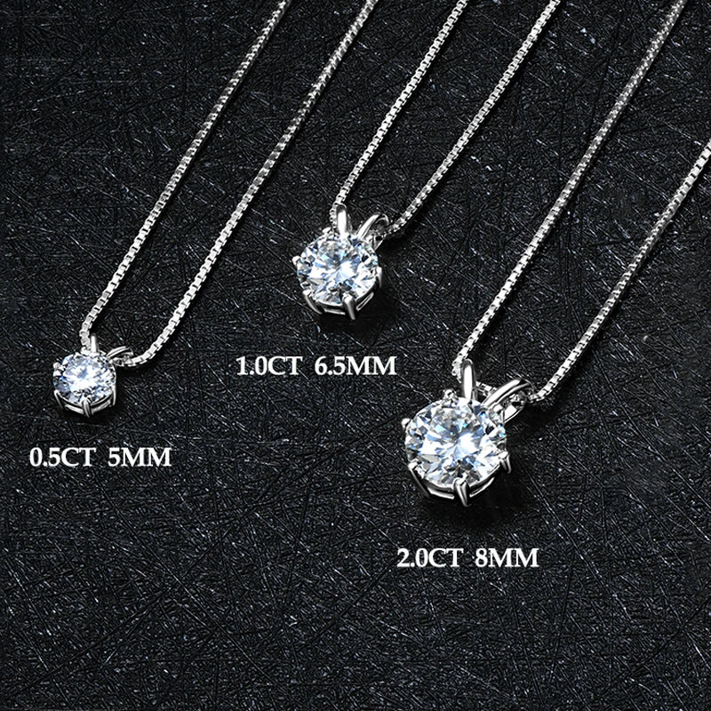 IOGOU Real 925 Silver Moissanite Jewelry Set Gold Plated 0.5-2ct Stud Earrings Solitaire Pendant Necklace Set for Women Men Gift