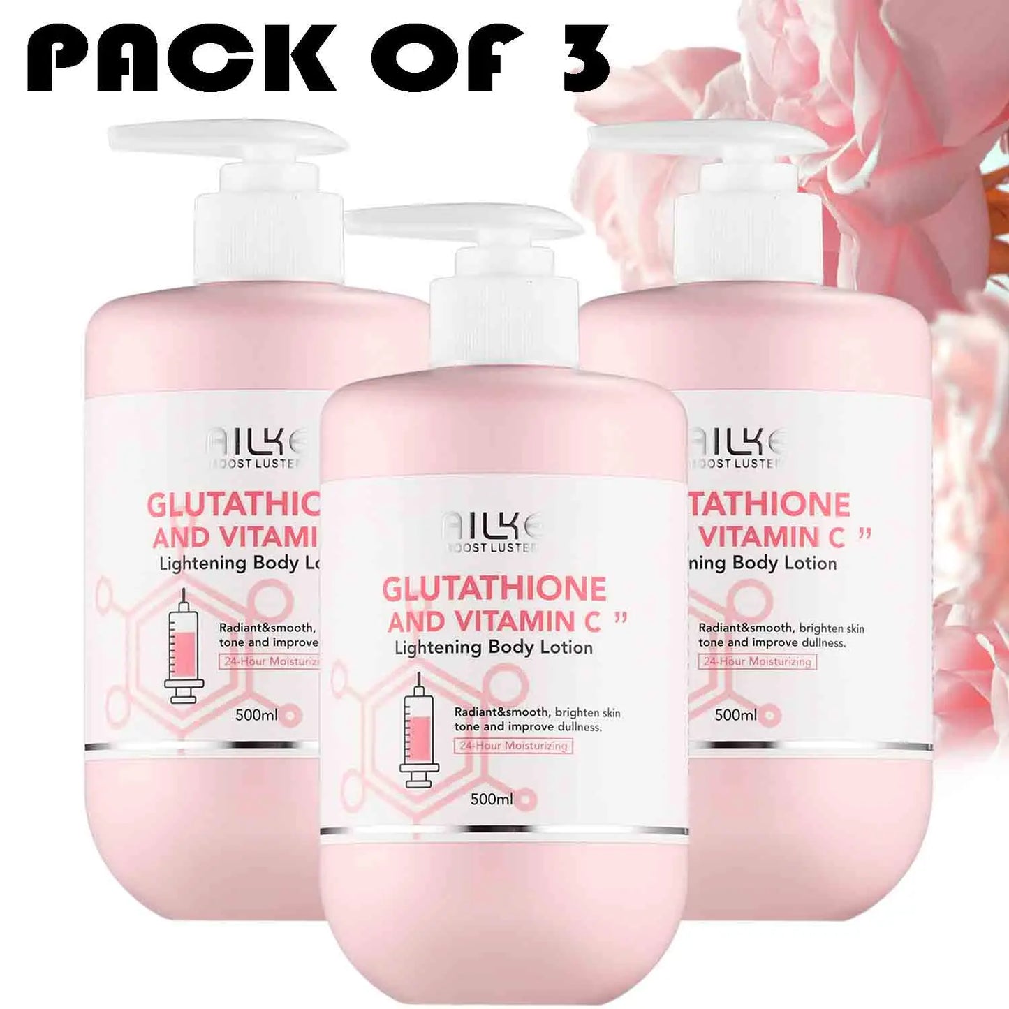 AILKE Glutathione & Vitamin C Skin Care Set, Whiten, Hydrate, Moisturizing, Skin Glowing, Even Skin Tone, For Men and Women