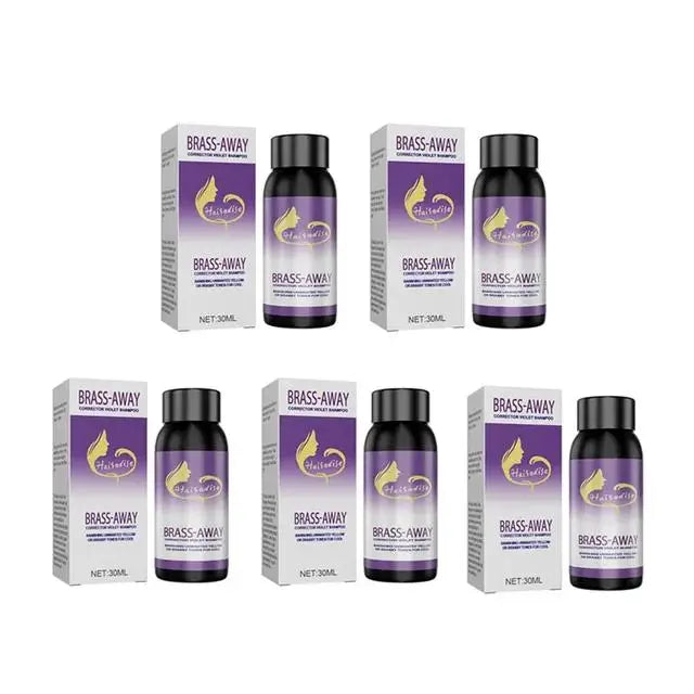 30ML Gray Color Fixing Hair Dye Shampoo Cover Gray Hair Fade Yellow After Bleach Hair Shampoo Non-irritating Purple Shampoo