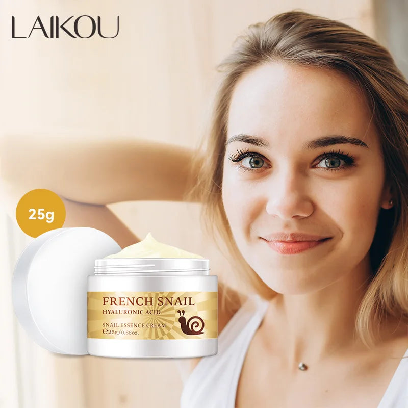 LAIKOU 25/50g Women Facial Snail Day Cream Collagen Moisturizing Skin Hydrate Korea Face Skin Care