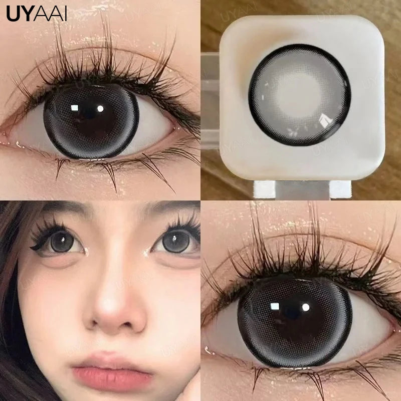 UYAAI Big Eye Black Lenses Colored Contact Lenses for Eyes 15mm/14.5mm Brown Natural Eye Color Len Gray Lenses Purple Lenses y2k