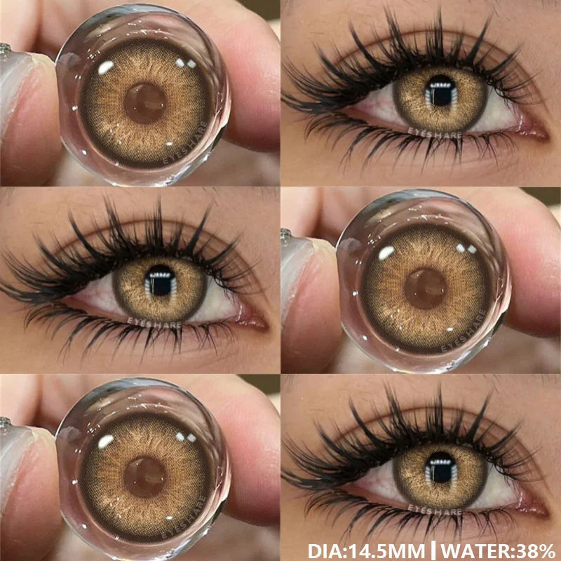 EYESHAE 1Pair Natural Colored Lenses for Eyes Fashion Blue Lenses Gray Contact Lenses Black Lense Colored Pupils for Eyes Yearly