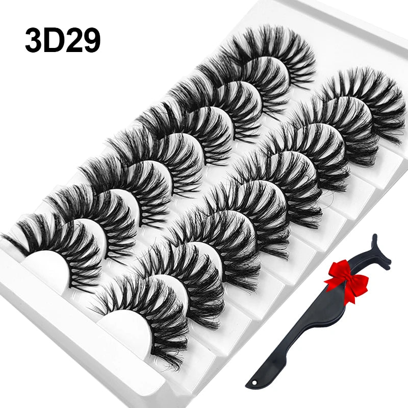 Dramatic Volume 3D Mink Fake Eyelashes 5D Curelty Free Vegan Dense Fluffy False Eye Lashes Silk Cat Eye Cilias