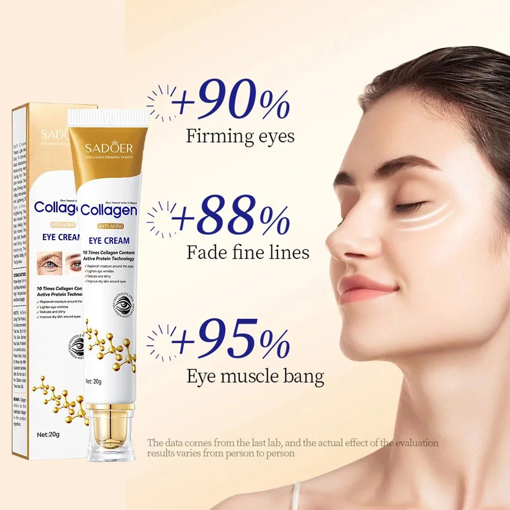 SADOER Collagen Eye Cream Retinol Eye Cream Anti Dark Circles Eye Bag Firming Skin Moisturizing Skincare Skin Care for Eyes Care