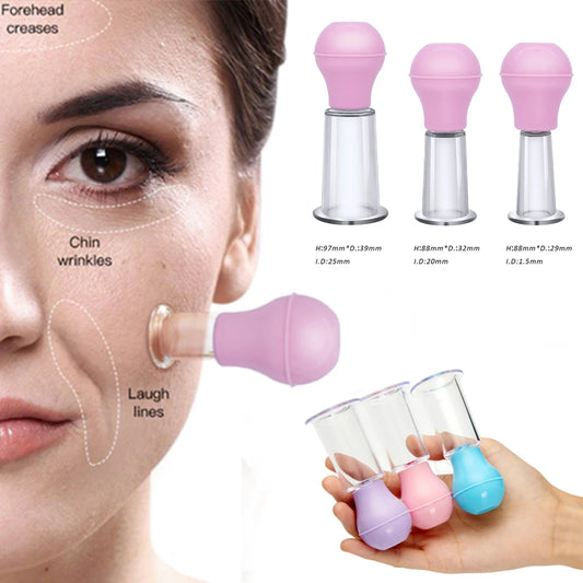 Facial Massage Cups Vacuum Cupping Skin Lifting Anti Cellulite Massager for Face Pvc Body Cups Skin Scraping Massage Jar