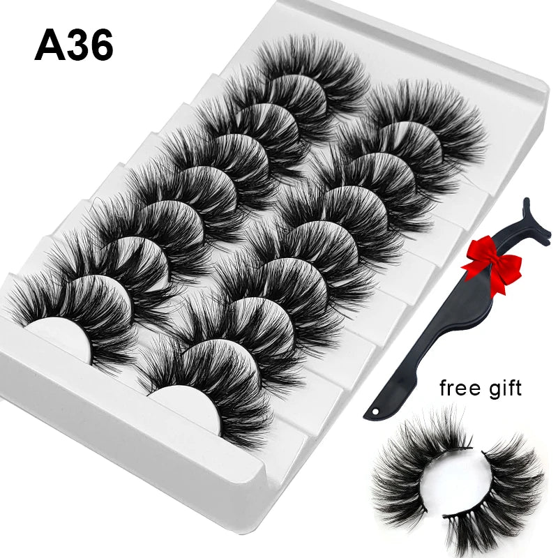 Dramatic Volume 3D Mink Fake Eyelashes 5D Curelty Free Vegan Dense Fluffy False Eye Lashes Silk Cat Eye Cilias