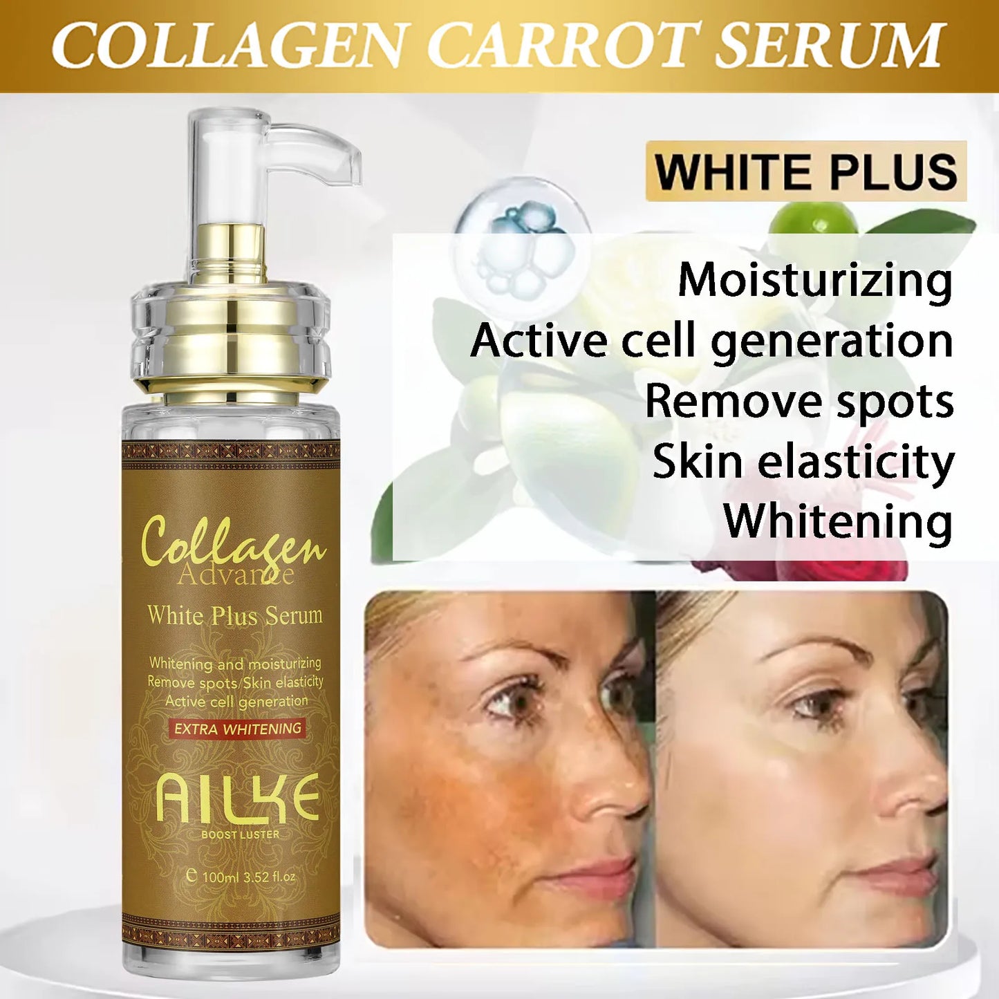 AILKE Collagen Women Skin Care, Moisturizing, Smoothing, Whitening, Youther, Removing Freckle & Spot, Skin Glowing 5 In 1 Kit