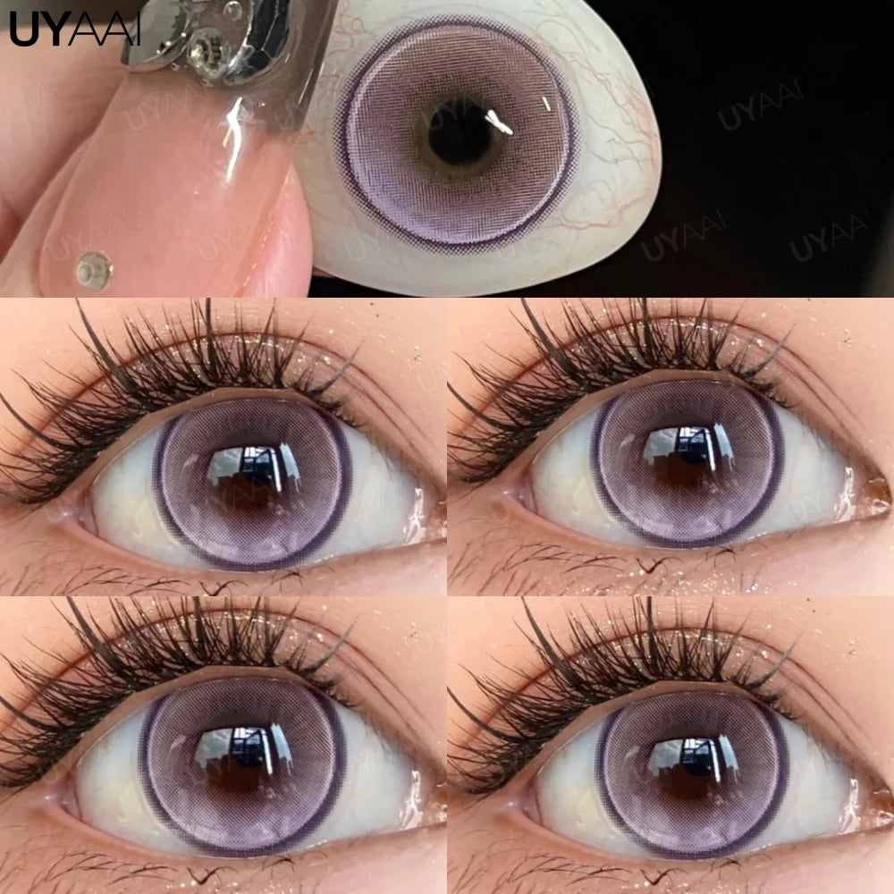 UYAAI Big Eye Black Lenses Colored Contact Lenses for Eyes 15mm/14.5mm Brown Natural Eye Color Len Gray Lenses Purple Lenses y2k